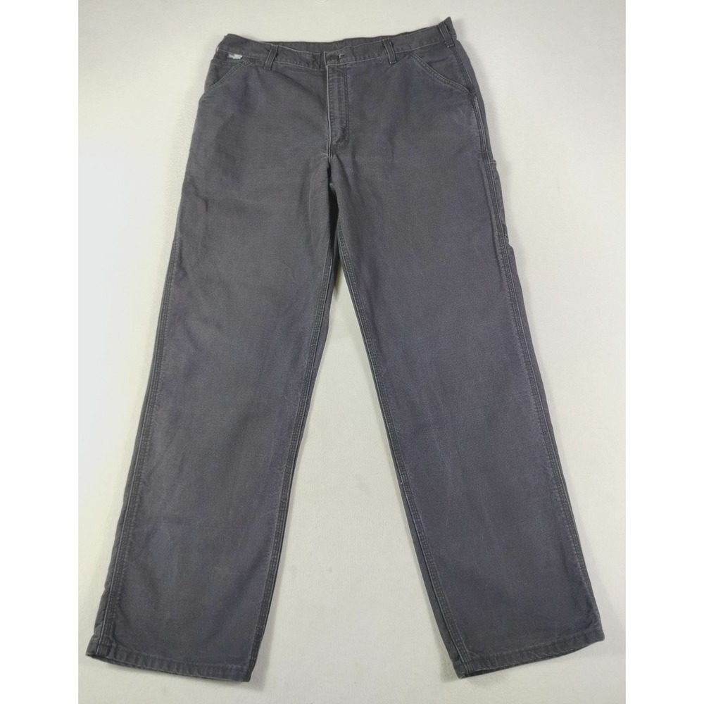 Carhartt FR Pants Mens 38x34 Black Duck Canvas Carpenter Original Fit Workwear